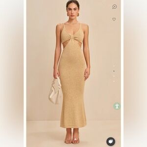 Cult Gaia Serita Knit Cut Out Midi Dress Large